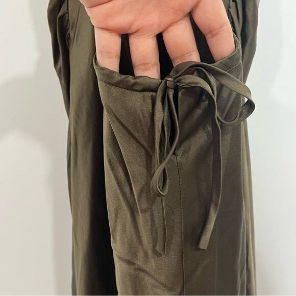 Reformation Morel Brown Anaiis Silk Dress High Neck Open Back Maxi Dress Size 4 - Picture 7 of 11